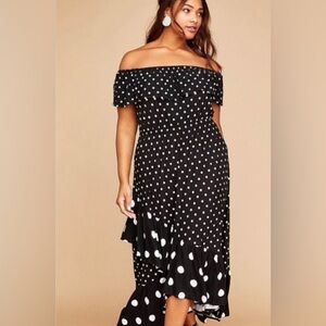 NWT Lane Bryant Polka Dot Off the Shoulder Maxi Dress - Size 18/20
